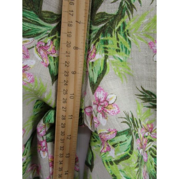 J Jill Pants Large Petites Love Linen Crop Wide Leg Floral Pull On - Picture 4 of 9